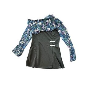 Floral Black and Blue Women's Tunic